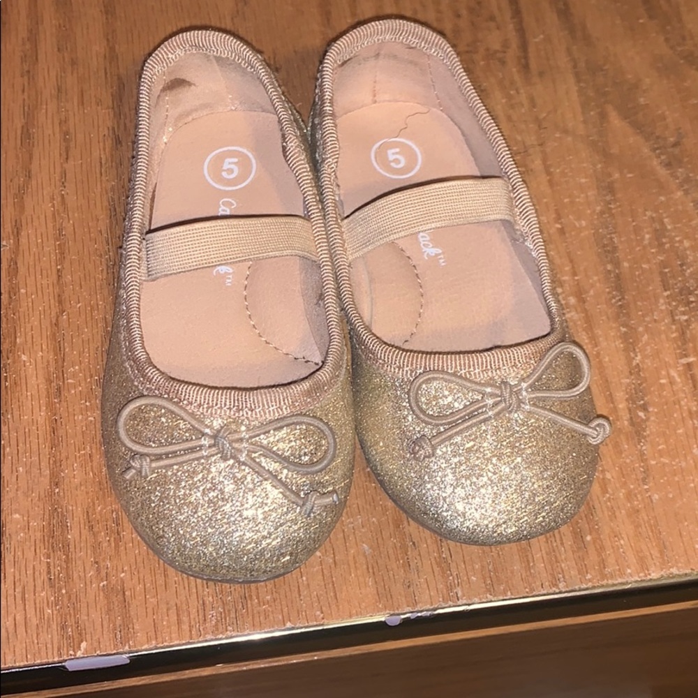 Cat & Jack Gold Glitter Ballet Flats